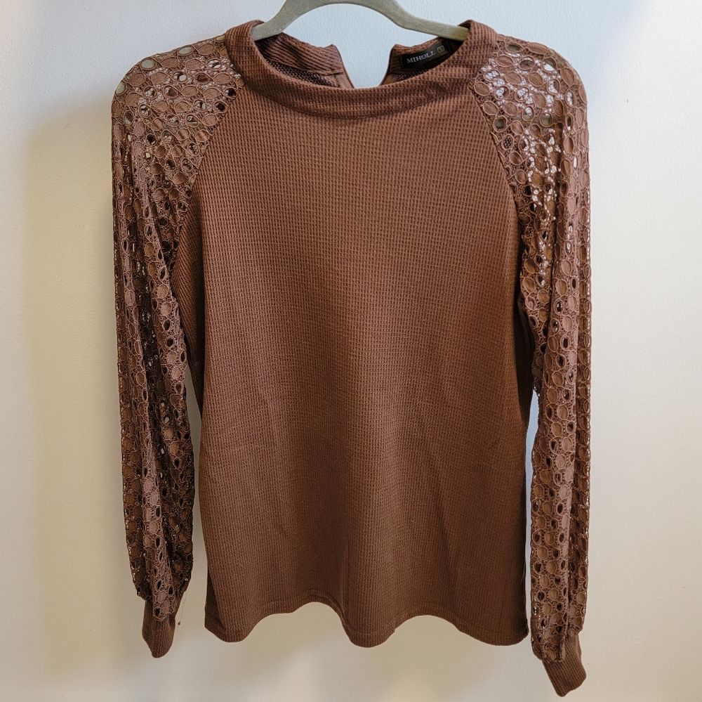 Waffle/Lace Long Sleeve